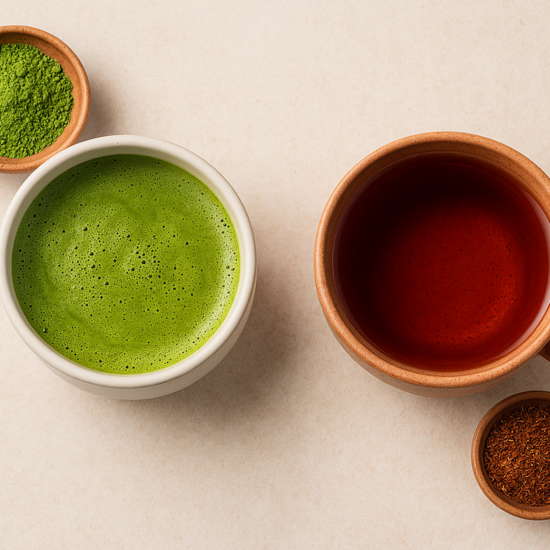 Who will win a match-up between rooibos tea and matcha? It may surprise you